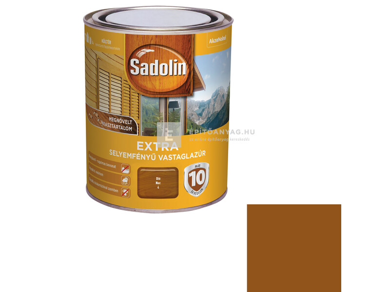 Sadolin Extra kültéri, selyemfényű vastaglazúr dió 0,75 l
