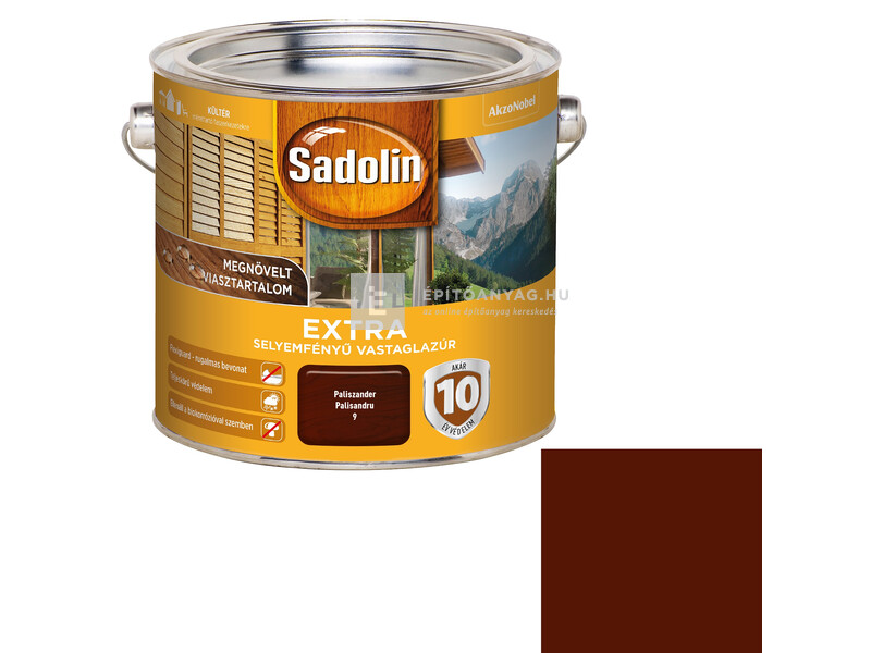 Sadolin Extra kültéri, selyemfényű vastaglazúr 2,5 l paliszander