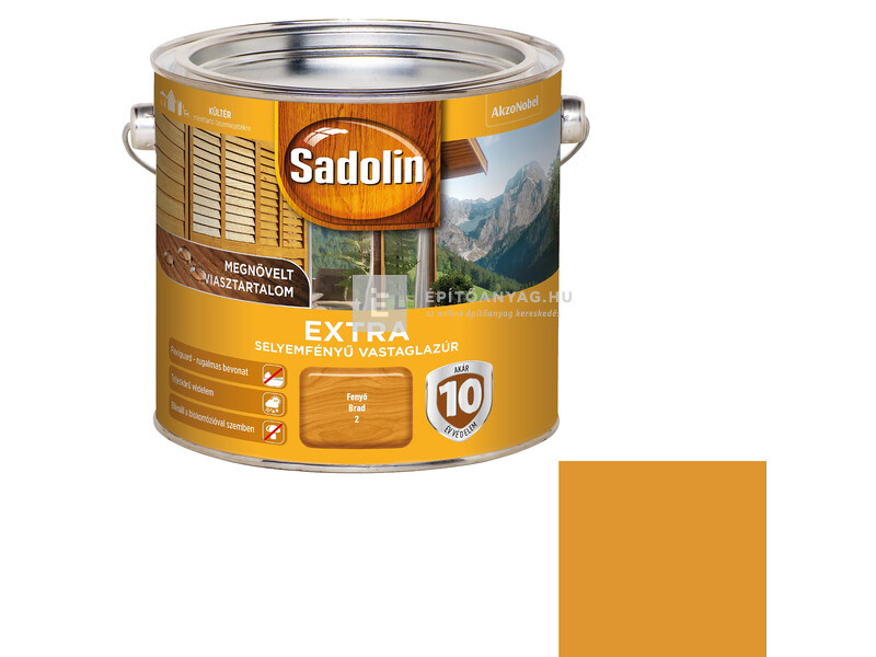 Sadolin Extra kültéri, selyemfényű vastaglazúr 2,5 l fenyő