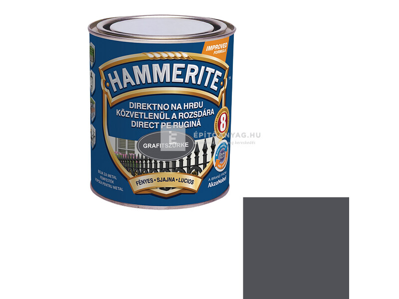 Hammerite fémfesték fényes grafitszürke 0,75 l