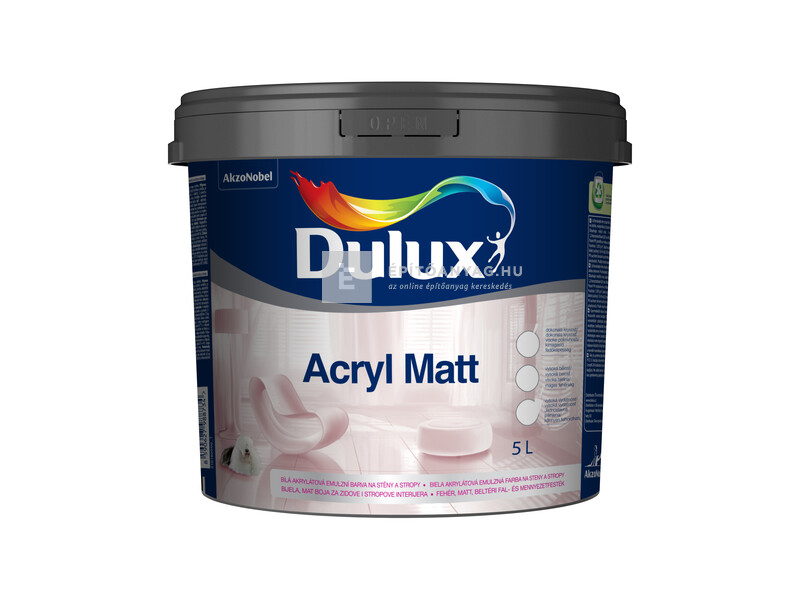 Dulux acryl matt beltéri falfesték fehér 5 l