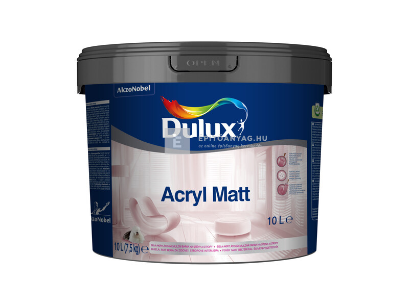 Dulux acryl matt beltéri falfesték fehér 10 l