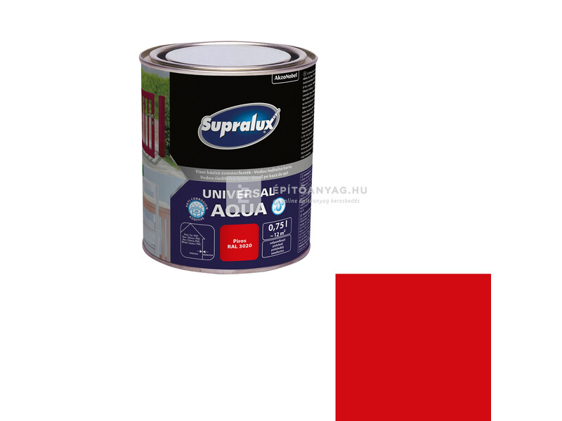 Supralux Universal Aqua piros RAL 3020 0,75 l