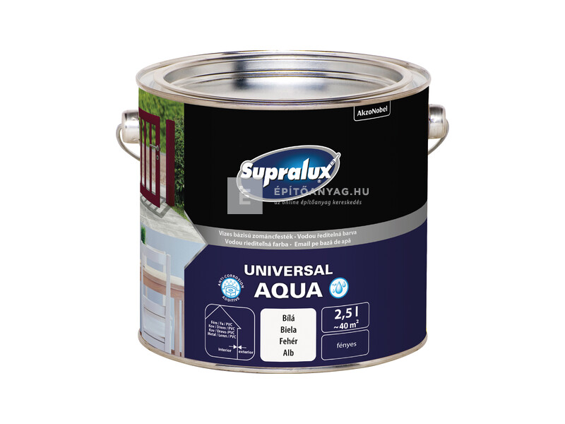 Supralux Universal Aqua fehér fényes 2,5 l