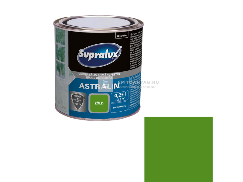 Supralux Astralin univerzális selyemfényű zománcfesték zöld 0,25 l