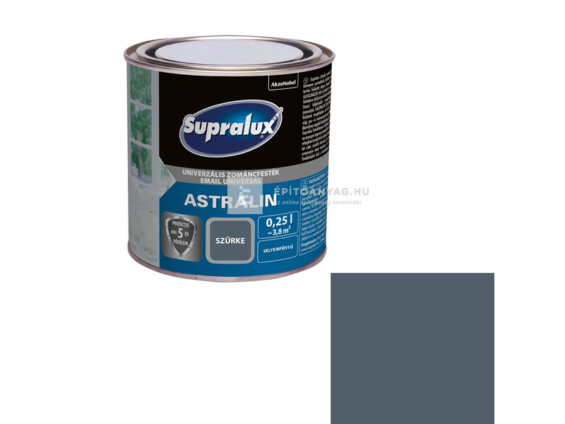 Supralux Astralin univerzális selyemfényű zománcfesték szürke 0,25 l