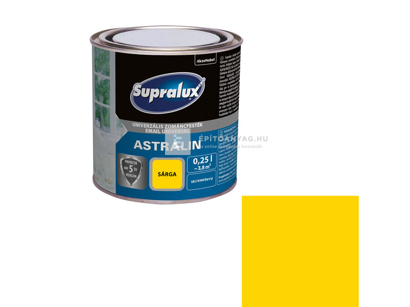 Supralux Astralin univerzális selyemfényű zománcfesték sárga 0,25 l