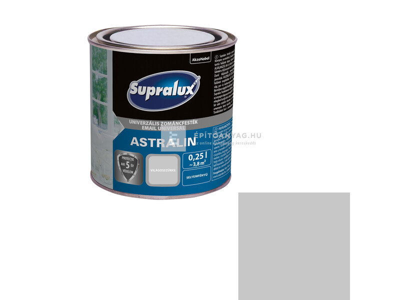 Supralux Astralin univerzális selyemfényű zománcfesték világosszürke 0,25 l