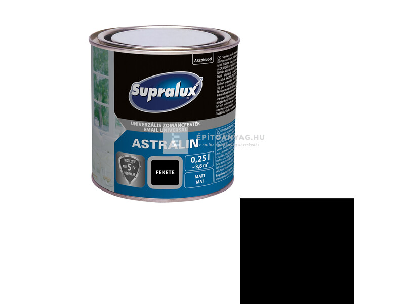 Supralux Astralin univerzális matt zománcfesték fekete 0,25 l