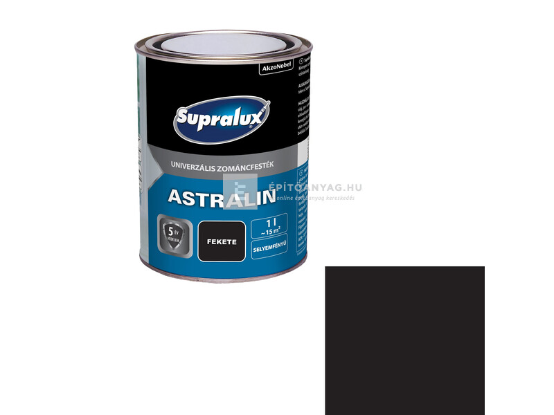 Supralux Astralin univerzális selyemfényű zománcfesték fekete 1 l