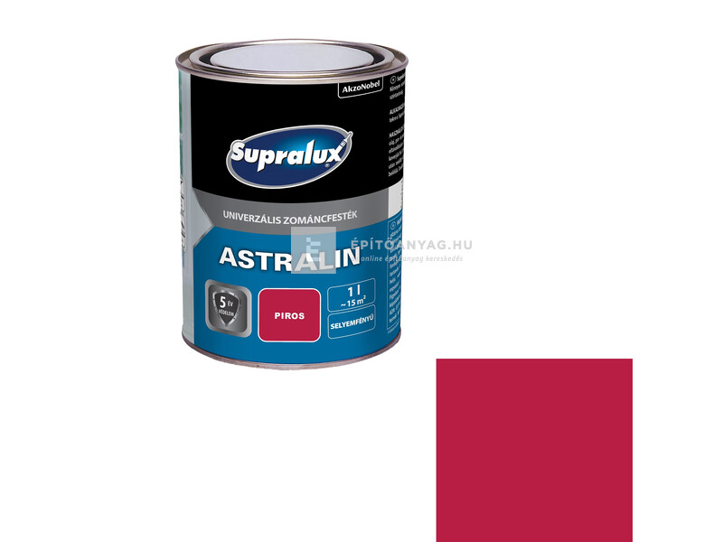 Supralux Astralin univerzális selyemfényű zománcfesték piros 1 l