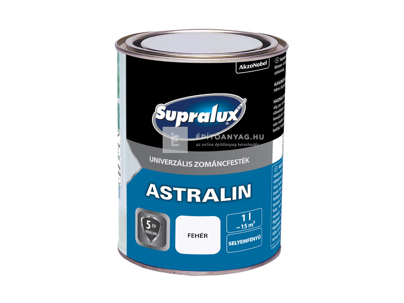 Supralux Astralin univerzális selyemfényű zománcfesték fehér 1 l