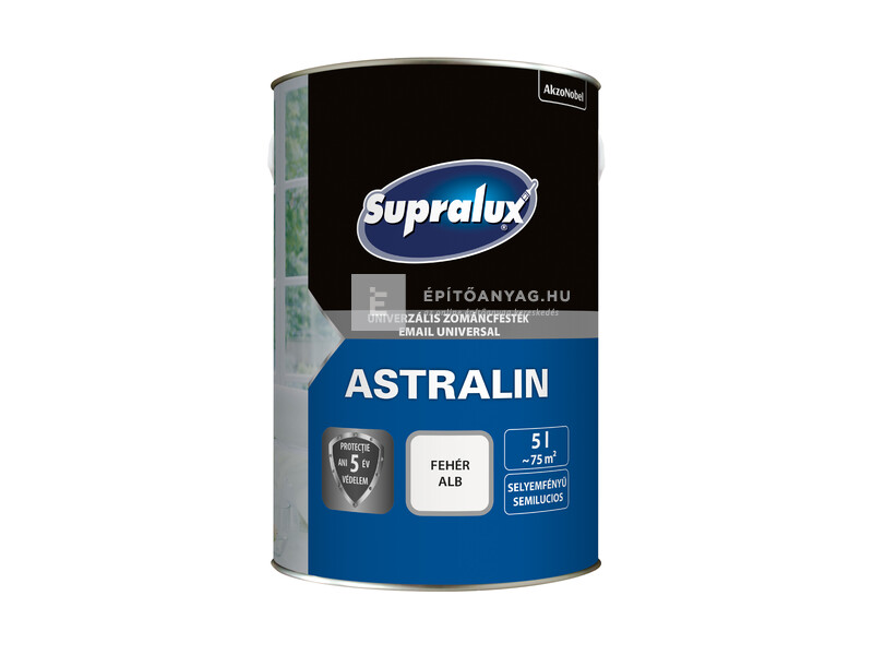 Supralux Astralin univerzális selyemfényű zománcfesték fehér 5 l