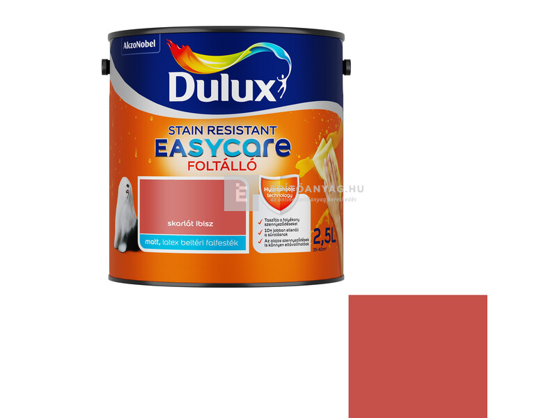 Dulux Easycare foltálló beltéri falfesték skarlát íbisz 2,5 l