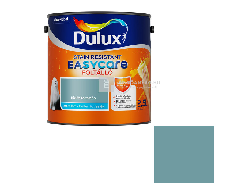 Dulux Easycare foltálló beltéri falfesték türkiz talizmán 2,5 l