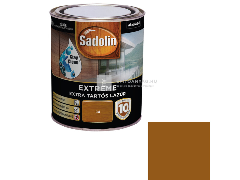 Sadolin Extreme kültéri, vizes, selyemfényű vastaglazúr dió 0,7 l