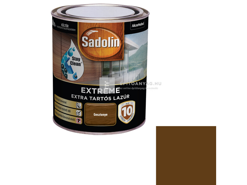 Sadolin Extreme kültéri, vizes, selyemfényű vastaglazúr gesztenye 0,7 l