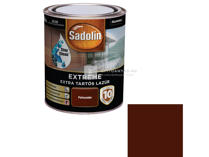 Sadolin Extreme kültéri, vizes, selyemfényű vastaglazúr paliszander 0,7 l