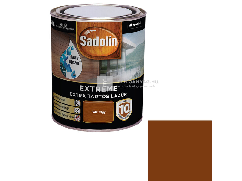 Sadolin Extreme kültéri, vizes, selyemfényű vastaglazúr sötéttölgy 0,7 l