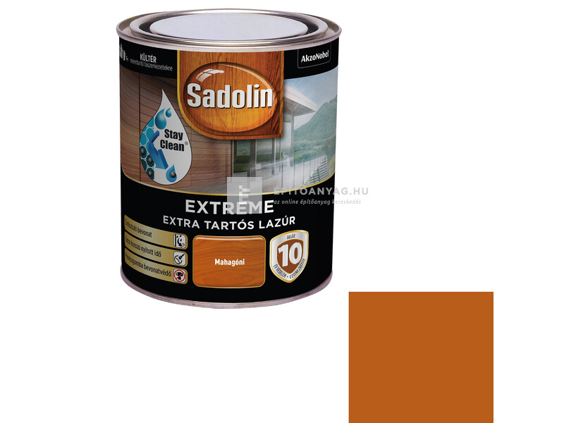 Sadolin Extreme kültéri, vizes, selyemfényű vastaglazúr mahagóni 0,7 l