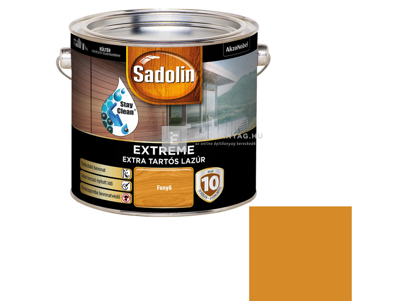 Sadolin Extreme kültéri, vizes, selyemfényű vastaglazúr fenyő 2,5 l