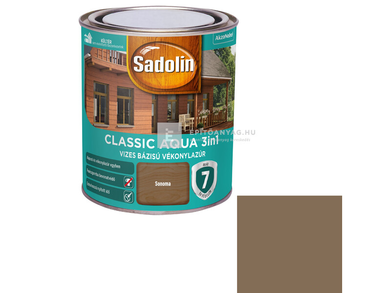 Sadolin Classic Aqua selyemfényű vékonylazúr sonma tölgy 0,75 l