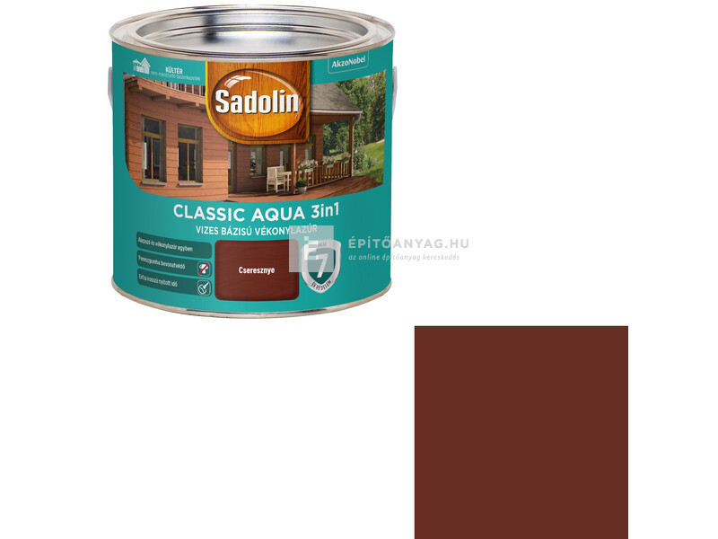 Sadolin Classic Aqua selyemfényű vékonylazúr cseresznye2,5 l