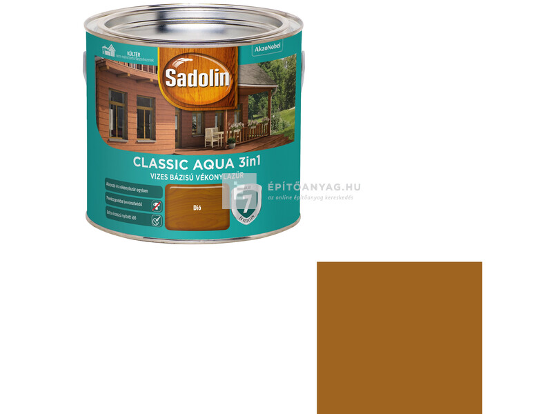 Sadolin Classic Aqua selyemfényű vékonylazúr dió 2,5 l