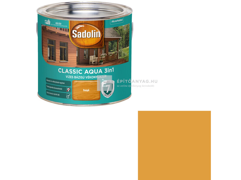 Sadolin Classic Aqua selyemfényű vékonylazúr fenyő 2,5 l