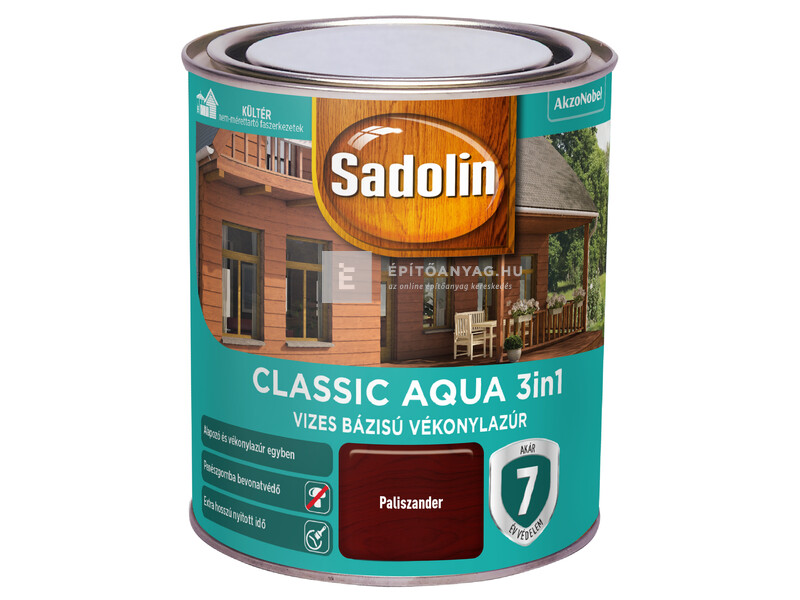 Sadolin Classic Aqua selyemfényű vékonylazúr paliszander 0,75 l