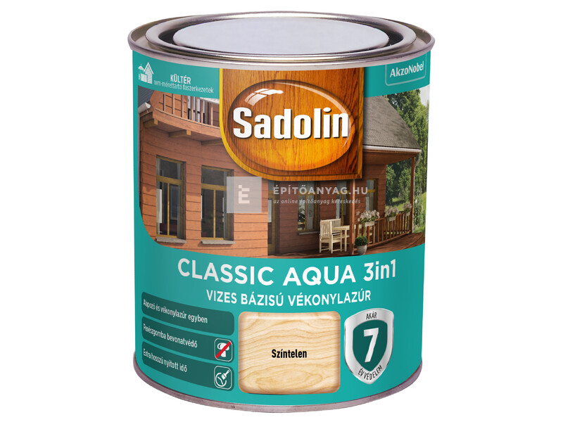 Sadolin Classic Aqua selyemfényű vékonylazúr színtelen 0,75 l