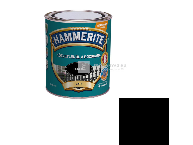 Hammerite fémfesték matt fekete 0,75 l