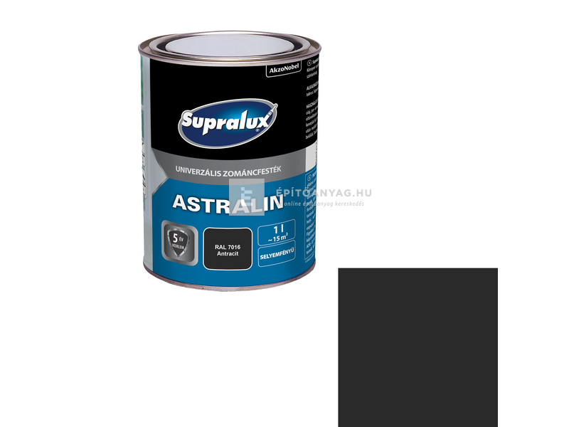 Supralux Astralin univerzális selyemfényű zománcfesték antracit RAL7016 1 l