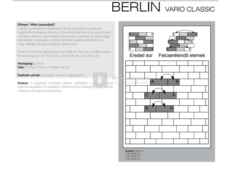 KK Kavics Berlin Vario kombi térkő melírozott homokkő 8 cm