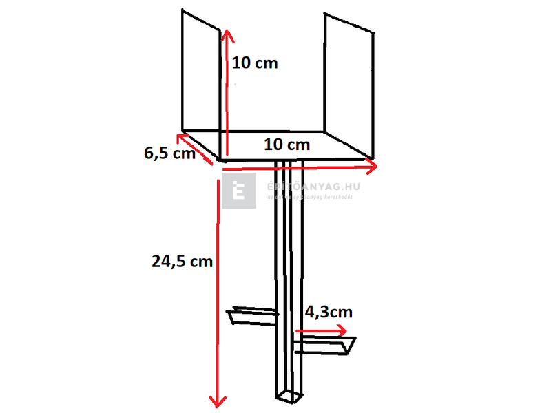 Oszloptartó betonozható 100-as