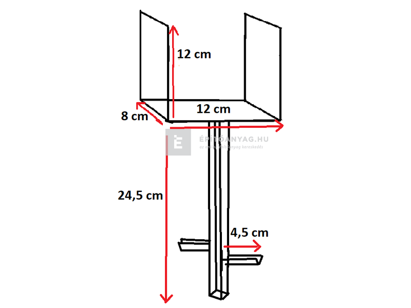 Oszloptartó betonozható 120-as