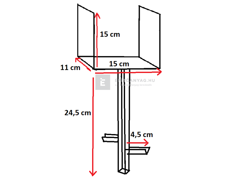 Oszloptartó betonozható 150-es
