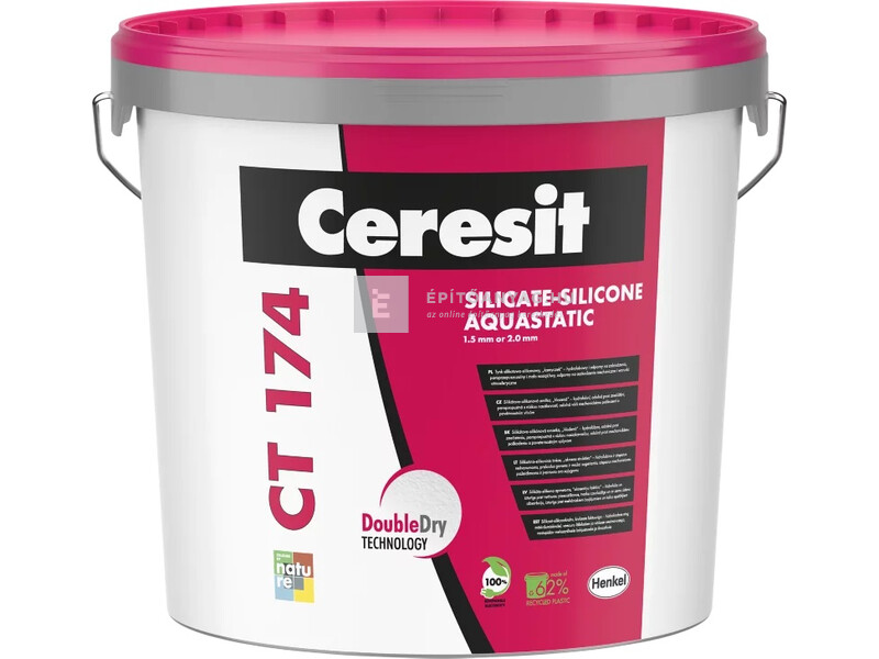 Henkel Ceresit CT 174 Aquastatic szilikon-szilikát vékonyvakolat, kapart 1,5 mm fehér 25 kg