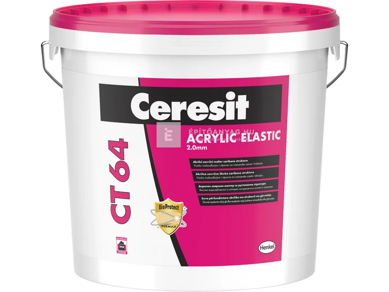 Henkel Ceresit CT 64 Elastic akril vékonyvakolat, dörzsölt 2 mm fehér 25 kg