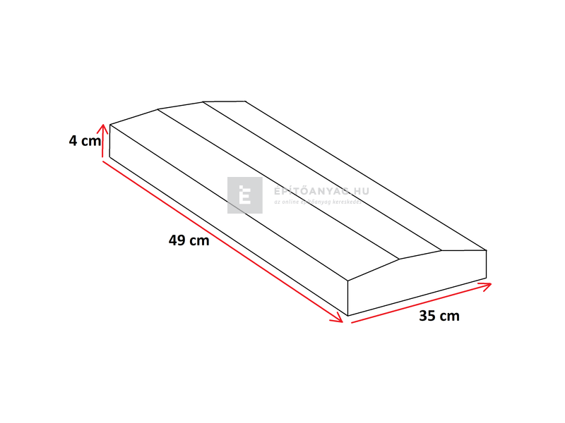 Leier lábazati kúpos fedlap finomszórt szürke 20x49x4 cm