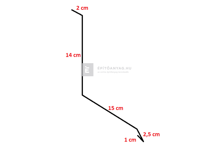 Colorferr kémény eleje, horganyzott 33x200 cm