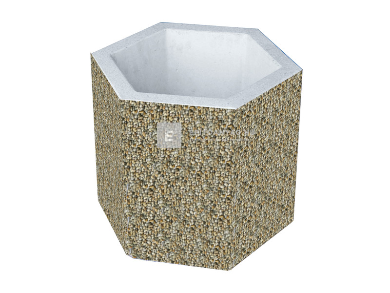 Leier virágtartó hatszög gyöngykavicsos 40x40x40 cm