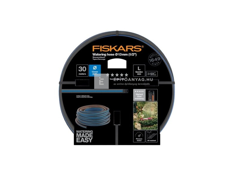 Fiskars Locsolótömlő, 13 mm (1/2