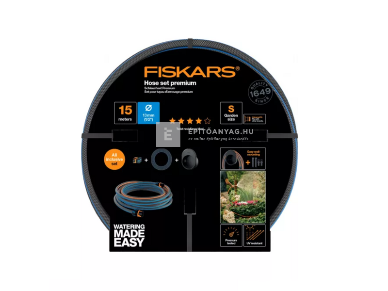 Fiskars Locsolótömlő-tároló szett, 13 mm-es(1/2