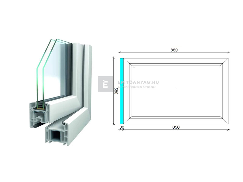 Königablak Veka 70 AD 2r üv FIX 90x60 cm fehér ablak
