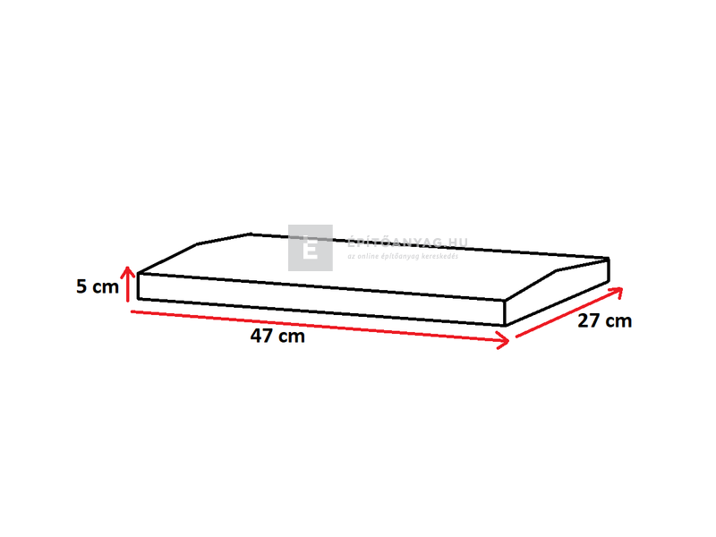 Semmelrock Rivago kerítéselem egyenes fedlap szürke 47x27x5 cm