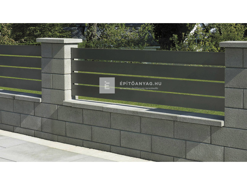 Semmelrock Rivago Kerítéselem egyenes fedlap szürke 47x27x5 cm