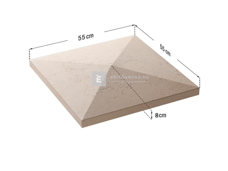 Star Stone Róma oszlop fedkő 55x55x8 cm smoke