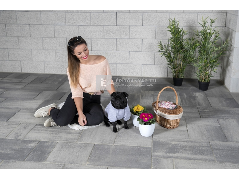 Leier Taverna Gigant N+F térkő feketemárvány 6 cm