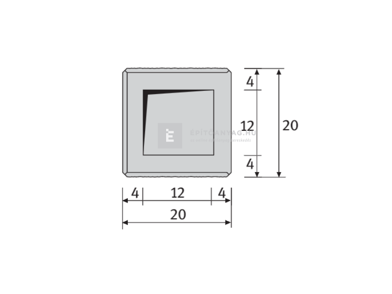 Semmelrock Rivago kerítéselem félkő szürke 20x20x16 cm